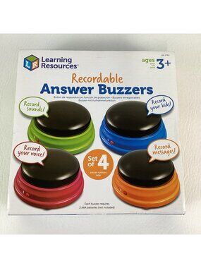 Learning Resources Recordable Answer Buzzers Custom Buttons Color Base Set